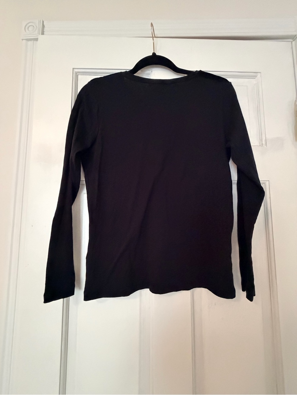 Lauren Ralph Lauren Black Long Sleeve Tee with Velvet Details - Picture 3 of 5